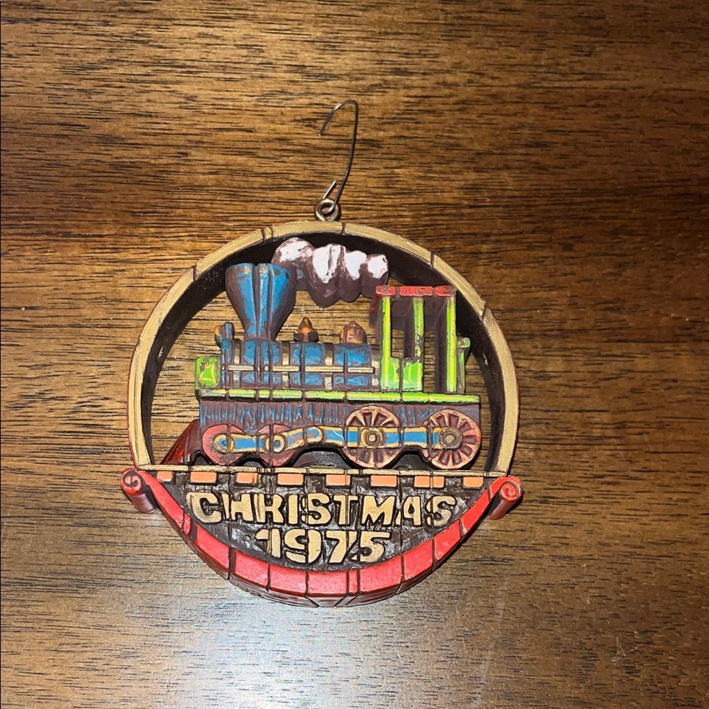 Vintage Christmas Train Ornament dated 1975